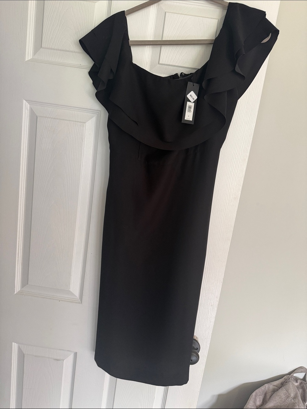 Banana Republic Black Ruffle-Trim Midi Dress
